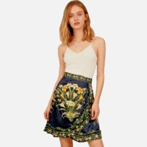 FARM Rio Flowers Arch Wrap Front Mini Skirt - Vibrant Floral Sx M NWT